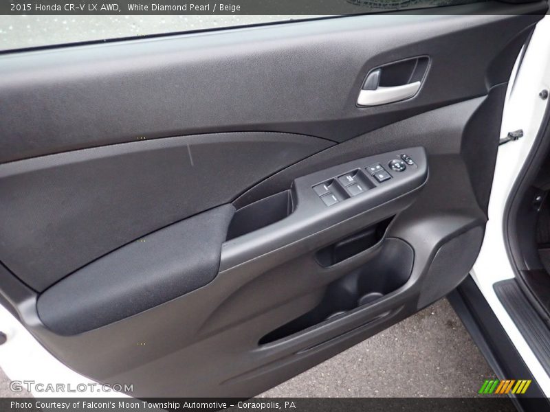 White Diamond Pearl / Beige 2015 Honda CR-V LX AWD