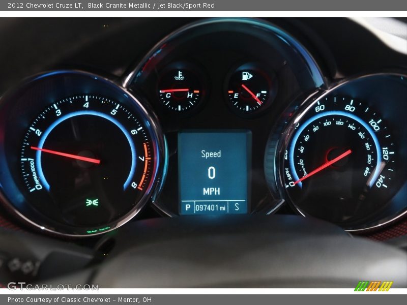 Black Granite Metallic / Jet Black/Sport Red 2012 Chevrolet Cruze LT