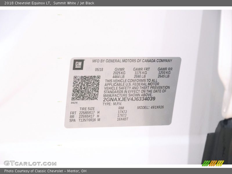 Summit White / Jet Black 2018 Chevrolet Equinox LT
