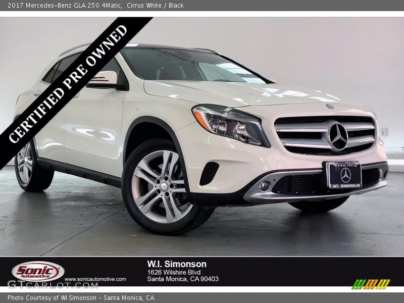 Cirrus White / Black 2017 Mercedes-Benz GLA 250 4Matic