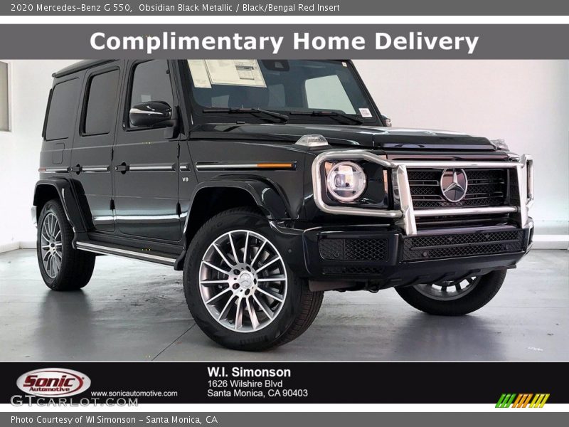 Obsidian Black Metallic / Black/Bengal Red Insert 2020 Mercedes-Benz G 550