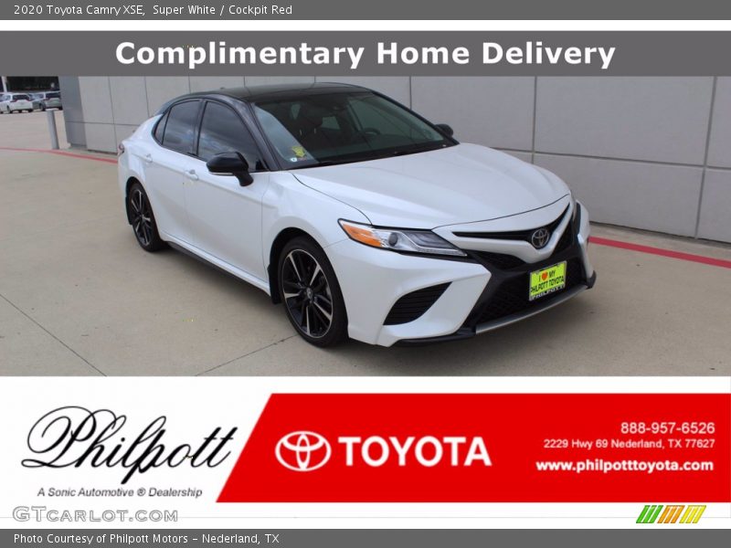 Super White / Cockpit Red 2020 Toyota Camry XSE