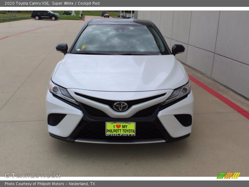 Super White / Cockpit Red 2020 Toyota Camry XSE