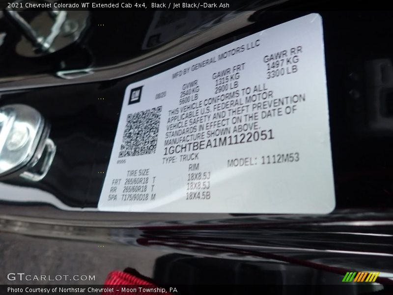 Black / Jet Black/­Dark Ash 2021 Chevrolet Colorado WT Extended Cab 4x4