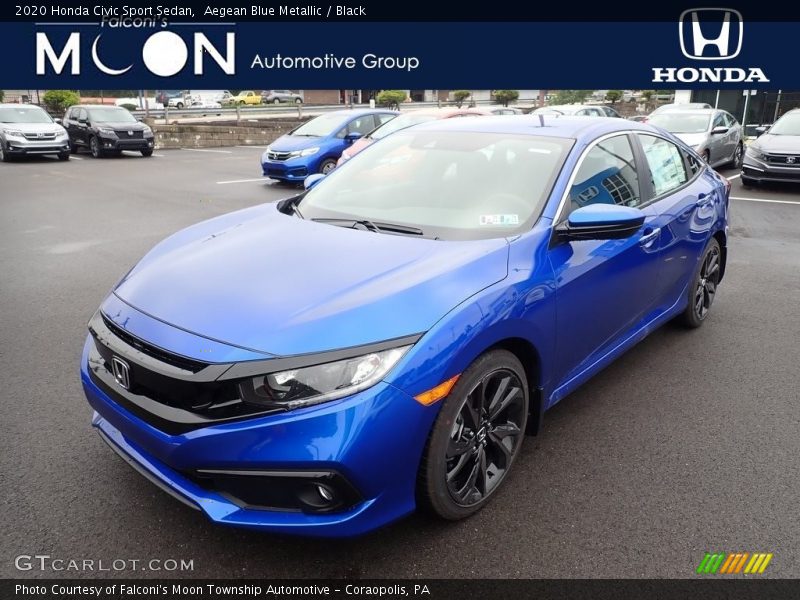 Aegean Blue Metallic / Black 2020 Honda Civic Sport Sedan