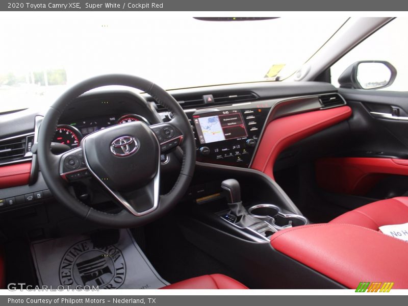 Super White / Cockpit Red 2020 Toyota Camry XSE