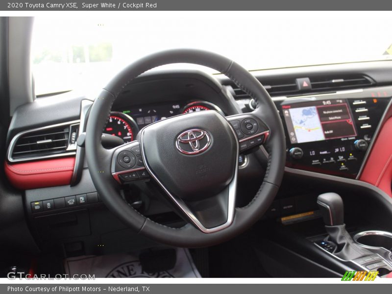 Super White / Cockpit Red 2020 Toyota Camry XSE