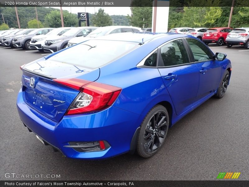 Aegean Blue Metallic / Black 2020 Honda Civic Sport Sedan