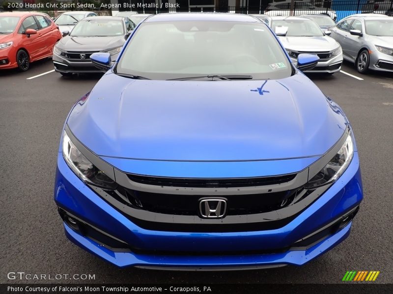 Aegean Blue Metallic / Black 2020 Honda Civic Sport Sedan