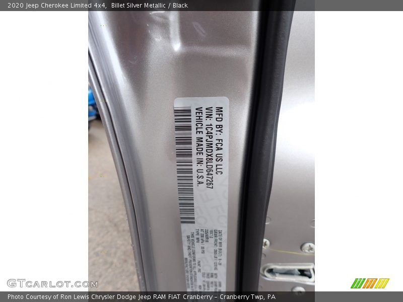 Billet Silver Metallic / Black 2020 Jeep Cherokee Limited 4x4