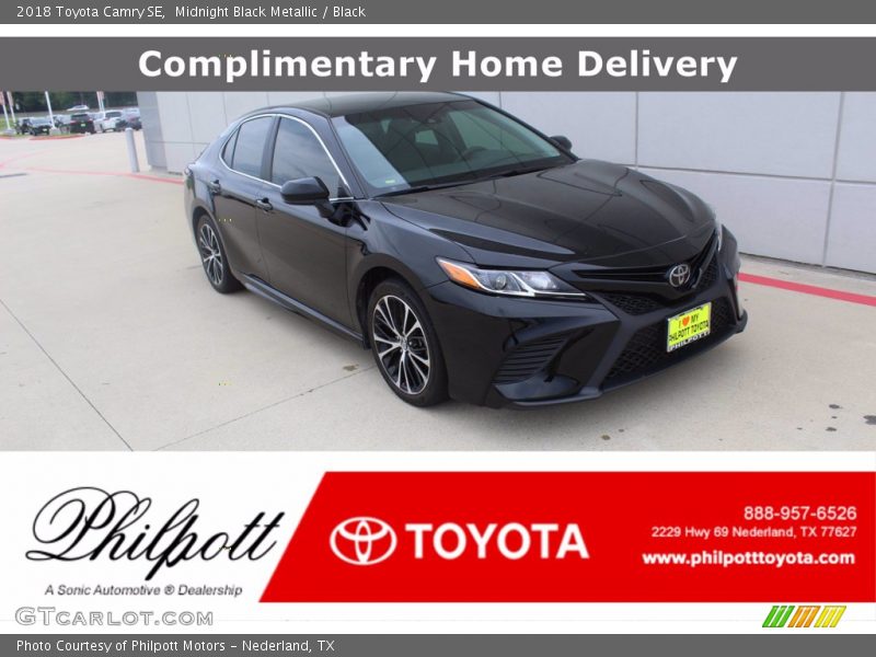 Midnight Black Metallic / Black 2018 Toyota Camry SE