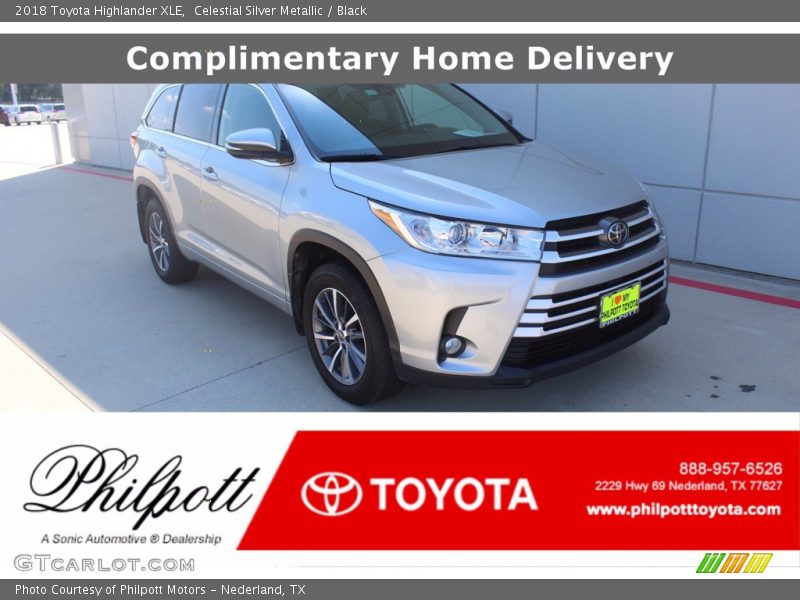 Celestial Silver Metallic / Black 2018 Toyota Highlander XLE