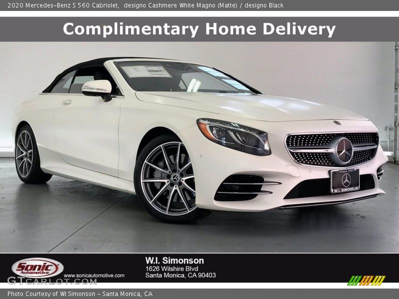 designo Cashmere White Magno (Matte) / designo Black 2020 Mercedes-Benz S 560 Cabriolet