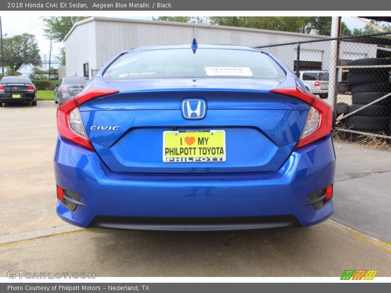 Aegean Blue Metallic / Black 2018 Honda Civic EX Sedan