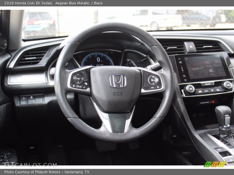 Aegean Blue Metallic / Black 2018 Honda Civic EX Sedan
