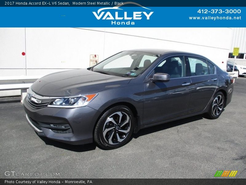 Modern Steel Metallic / Black 2017 Honda Accord EX-L V6 Sedan