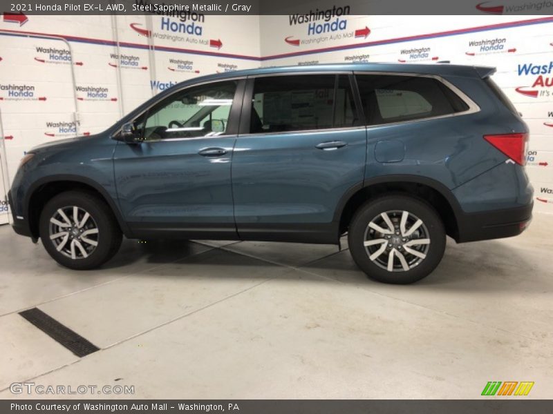 Steel Sapphire Metallic / Gray 2021 Honda Pilot EX-L AWD