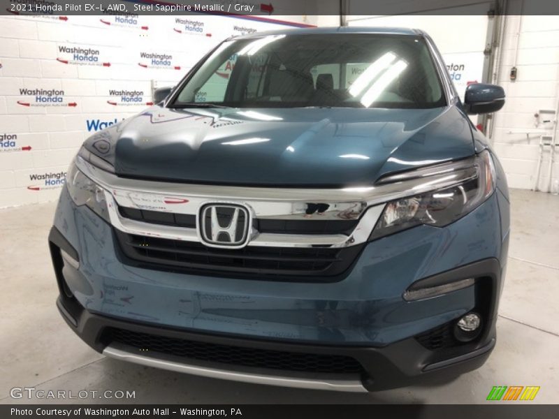 Steel Sapphire Metallic / Gray 2021 Honda Pilot EX-L AWD