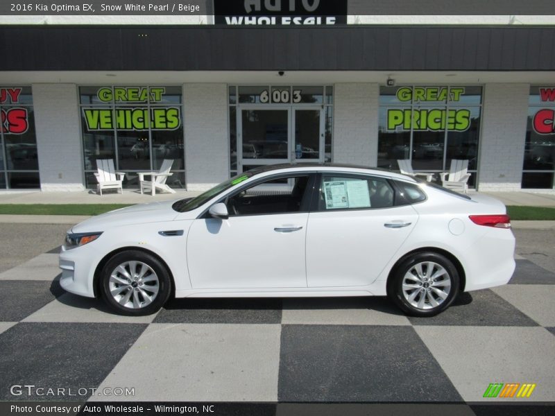 Snow White Pearl / Beige 2016 Kia Optima EX