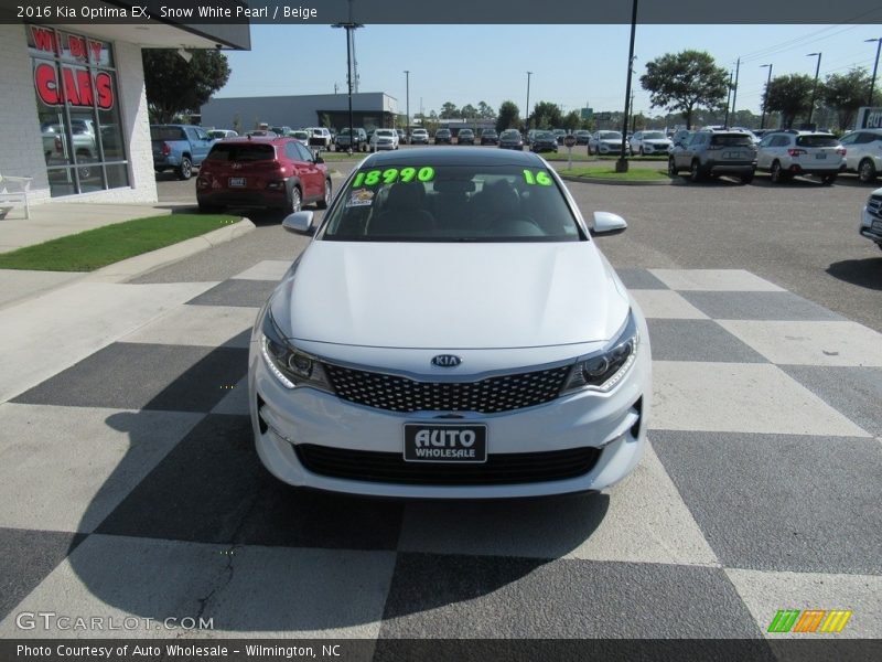 Snow White Pearl / Beige 2016 Kia Optima EX