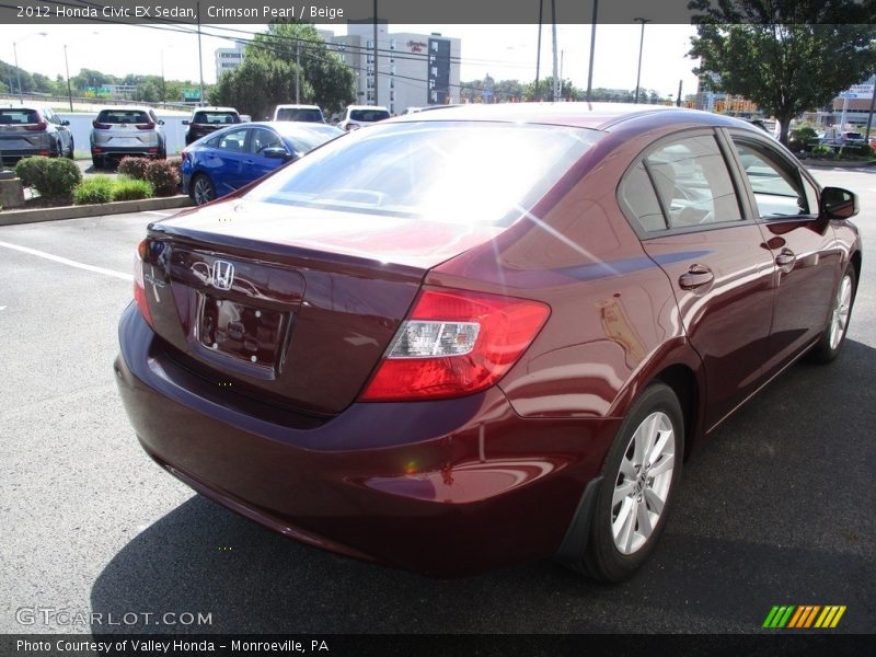 Crimson Pearl / Beige 2012 Honda Civic EX Sedan