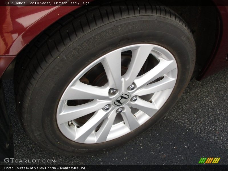 Crimson Pearl / Beige 2012 Honda Civic EX Sedan