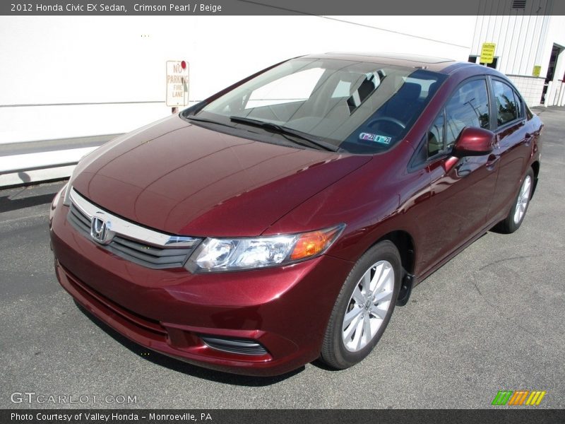 Crimson Pearl / Beige 2012 Honda Civic EX Sedan