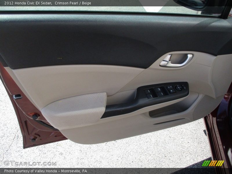 Crimson Pearl / Beige 2012 Honda Civic EX Sedan