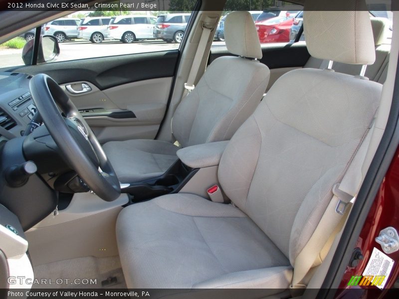 Crimson Pearl / Beige 2012 Honda Civic EX Sedan