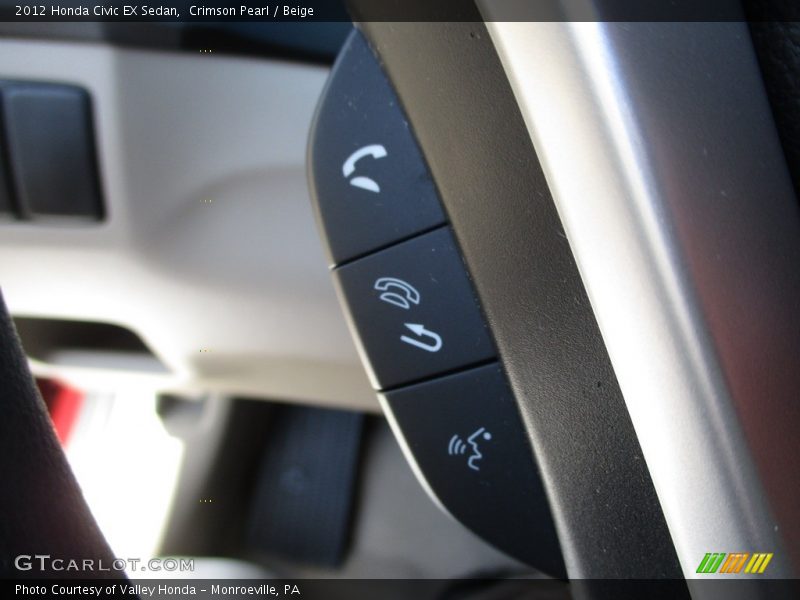 Crimson Pearl / Beige 2012 Honda Civic EX Sedan