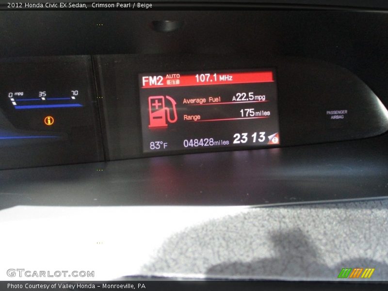 Crimson Pearl / Beige 2012 Honda Civic EX Sedan