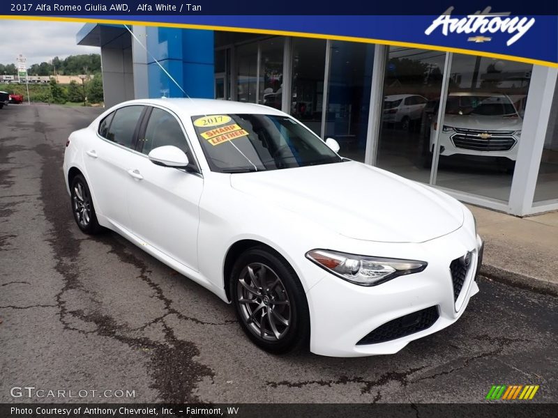 Alfa White / Tan 2017 Alfa Romeo Giulia AWD