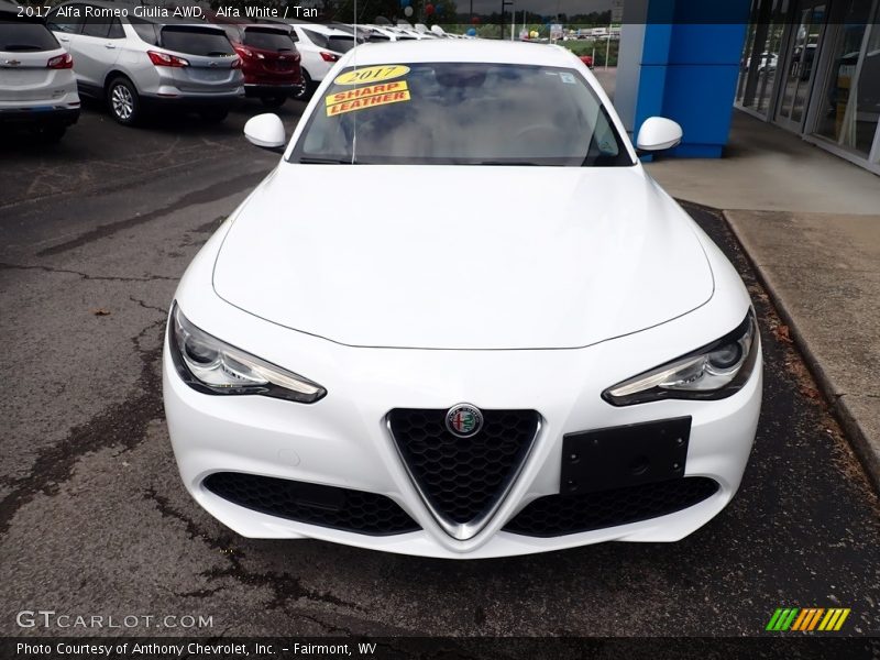 Alfa White / Tan 2017 Alfa Romeo Giulia AWD