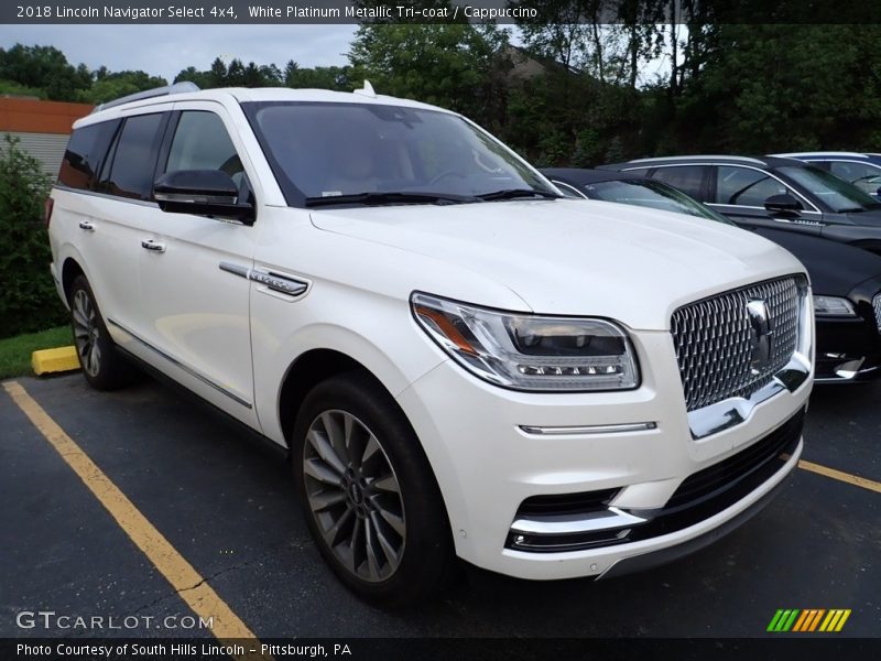 White Platinum Metallic Tri-coat / Cappuccino 2018 Lincoln Navigator Select 4x4