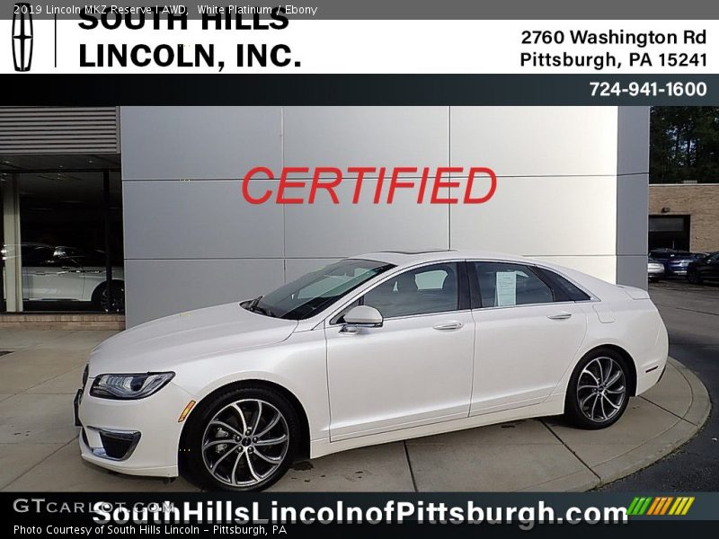 White Platinum / Ebony 2019 Lincoln MKZ Reserve I AWD