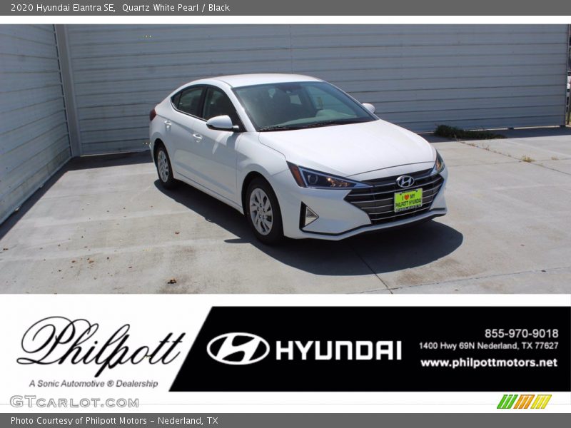 Quartz White Pearl / Black 2020 Hyundai Elantra SE