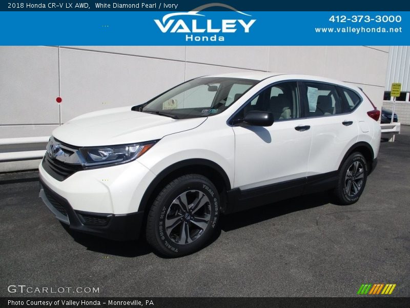 White Diamond Pearl / Ivory 2018 Honda CR-V LX AWD