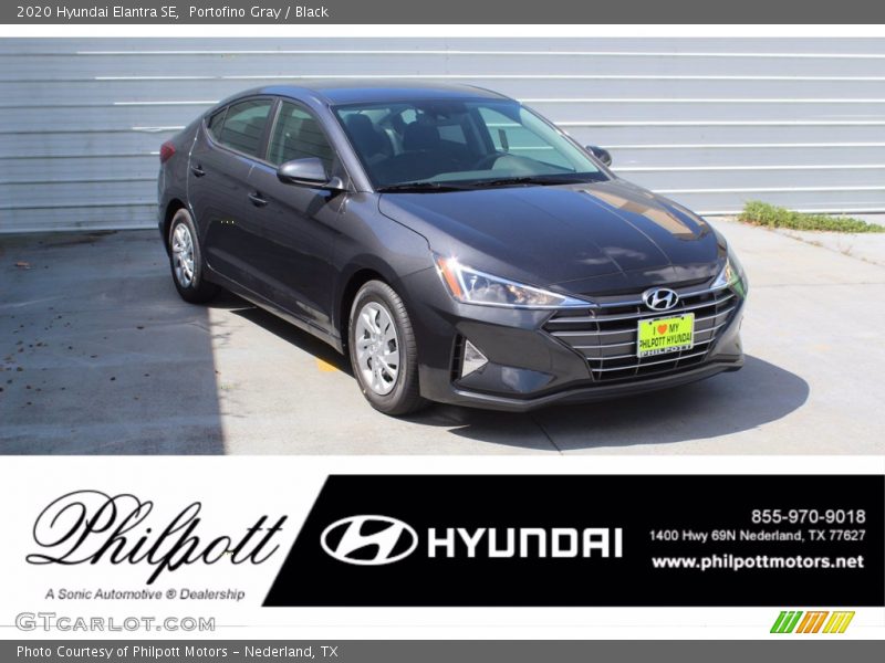 Portofino Gray / Black 2020 Hyundai Elantra SE