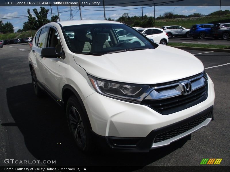 White Diamond Pearl / Ivory 2018 Honda CR-V LX AWD