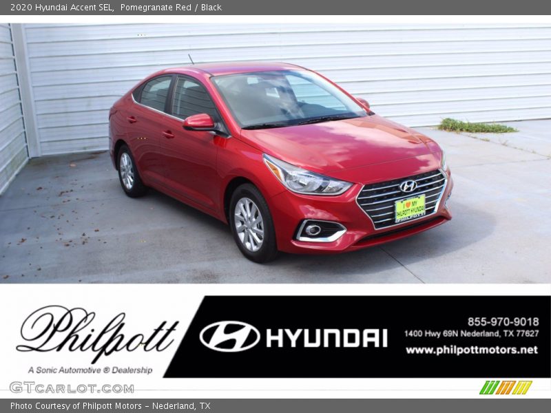 Pomegranate Red / Black 2020 Hyundai Accent SEL