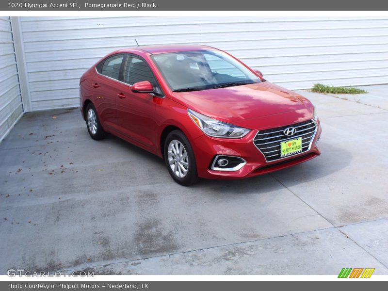 Pomegranate Red / Black 2020 Hyundai Accent SEL