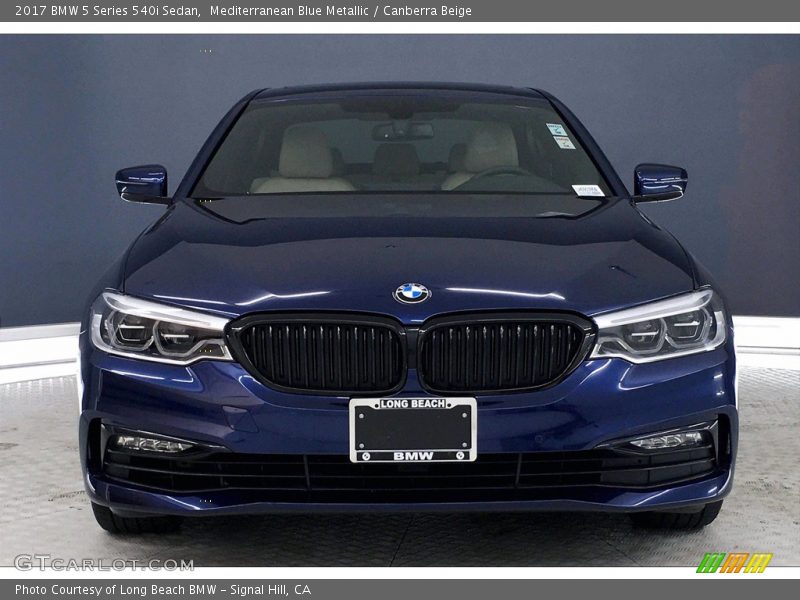 Mediterranean Blue Metallic / Canberra Beige 2017 BMW 5 Series 540i Sedan