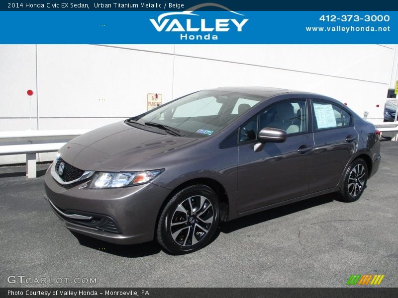 Urban Titanium Metallic / Beige 2014 Honda Civic EX Sedan