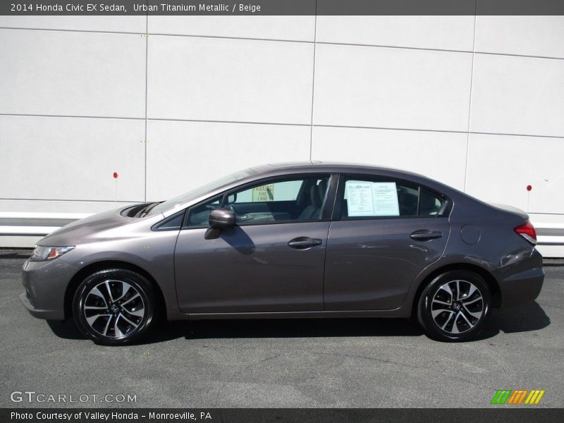 Urban Titanium Metallic / Beige 2014 Honda Civic EX Sedan