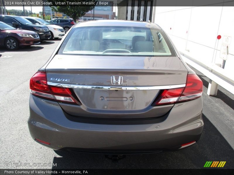 Urban Titanium Metallic / Beige 2014 Honda Civic EX Sedan