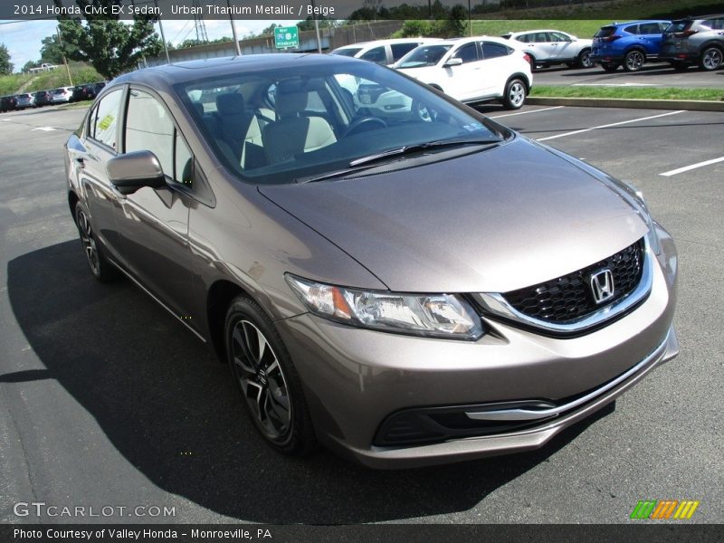 Urban Titanium Metallic / Beige 2014 Honda Civic EX Sedan