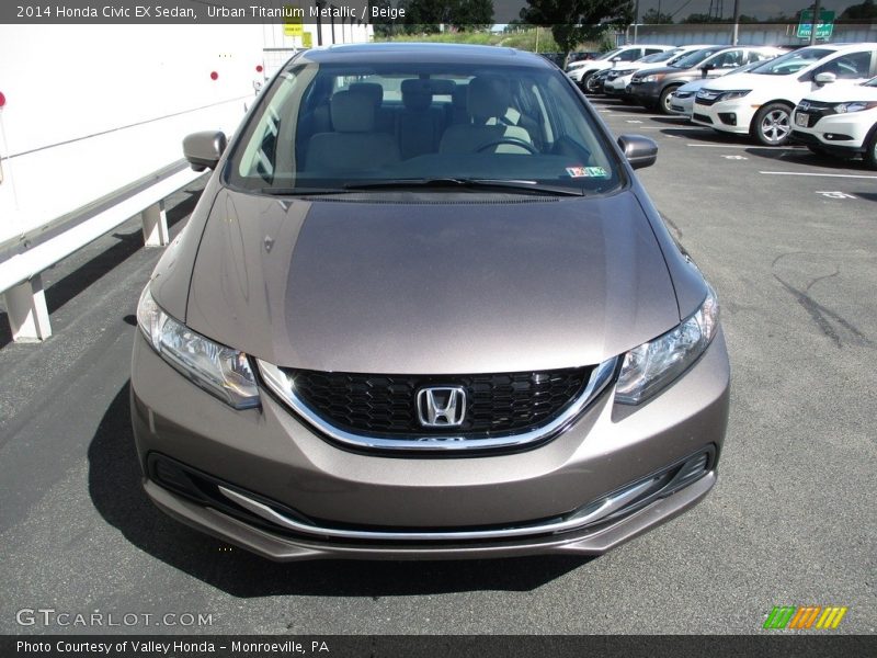 Urban Titanium Metallic / Beige 2014 Honda Civic EX Sedan