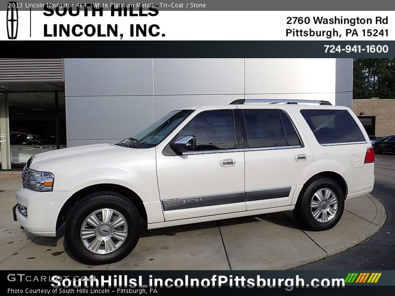 White Platinum Metallic Tri-Coat / Stone 2013 Lincoln Navigator 4x4