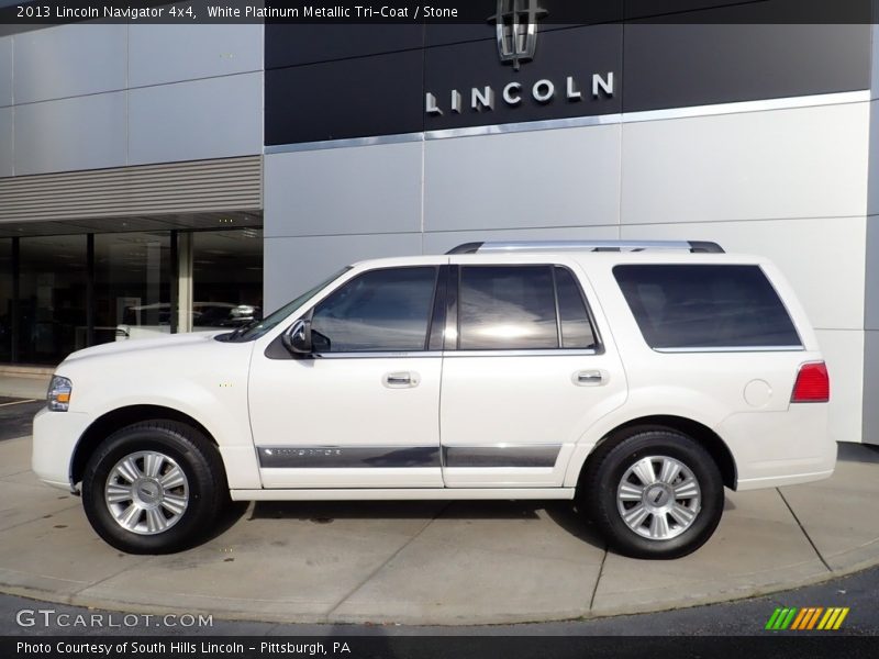 White Platinum Metallic Tri-Coat / Stone 2013 Lincoln Navigator 4x4