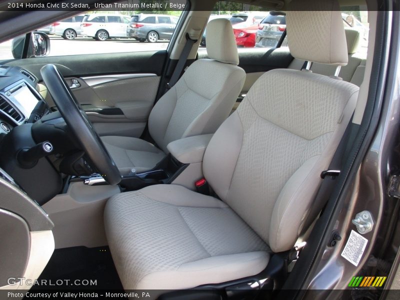 Urban Titanium Metallic / Beige 2014 Honda Civic EX Sedan